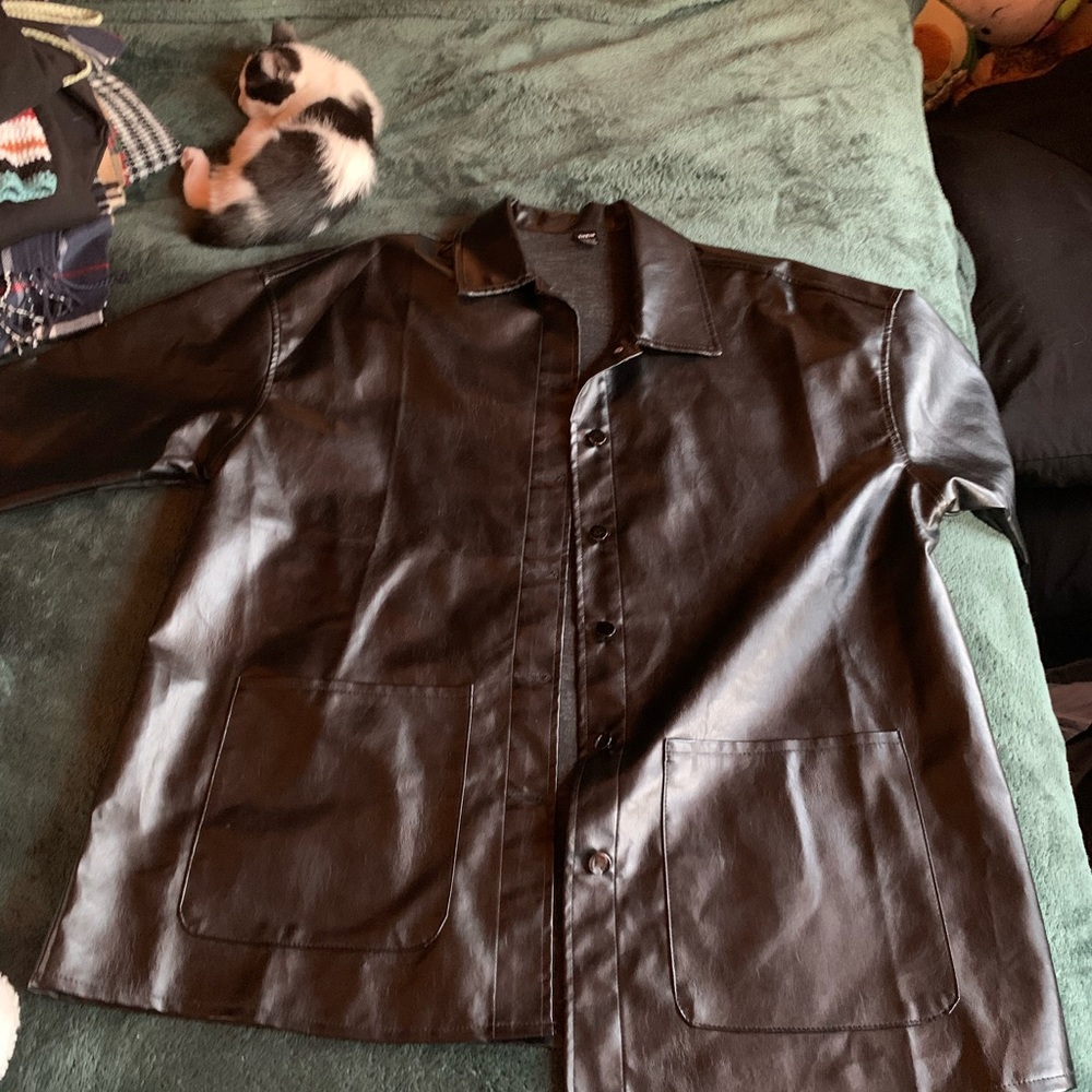 Shein lather oversized jacket